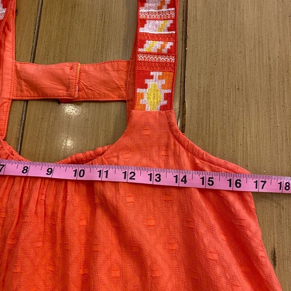 Anthropologie Orange Sleeveless Mini Dress New without tag size XS cotton pocket - Picture 3 of 12